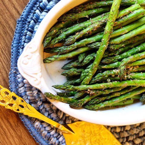 Lemon Garlic Asparagus Recipe by Amy Gorin | Thyroid Nutrition Educators